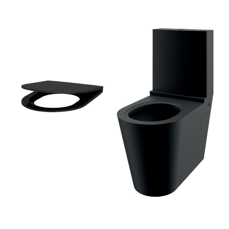 Delabie MONOBLOCO S21 WC set, matte black with black seat lid