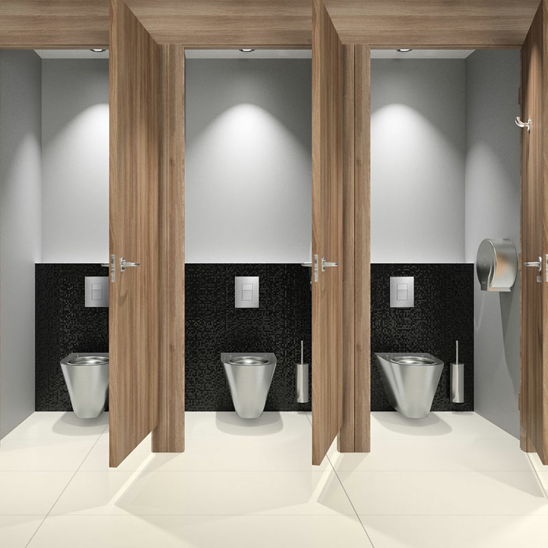 Delabie S21 P floor standing WC set, with time flow frame set and lid