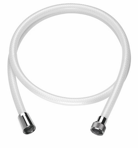 Flexible PVC hose, FF1/2 inch L1.25m, white