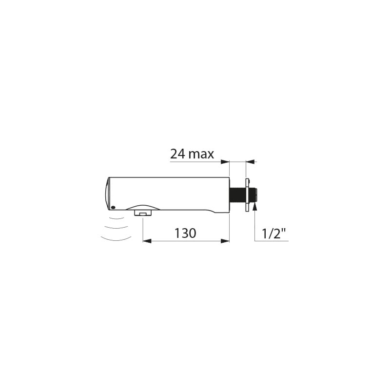TEMPOMATIC 4 basin tap, M1/2 inch, 6V battery L130mm, panels 1-24mm