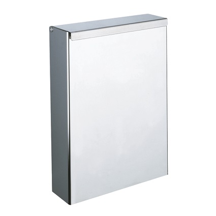 Slimline wall mounted rectangular bin 4,5L po olished st steel
