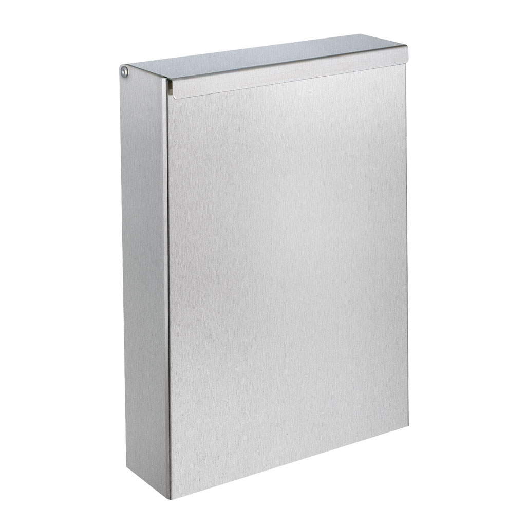 Slimline wall mounted rectangular bin 4.5L satin st. steel