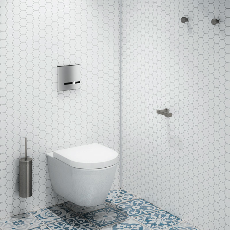 Wall-mtd toilet roll holder for Be-Line bar metallised antracite