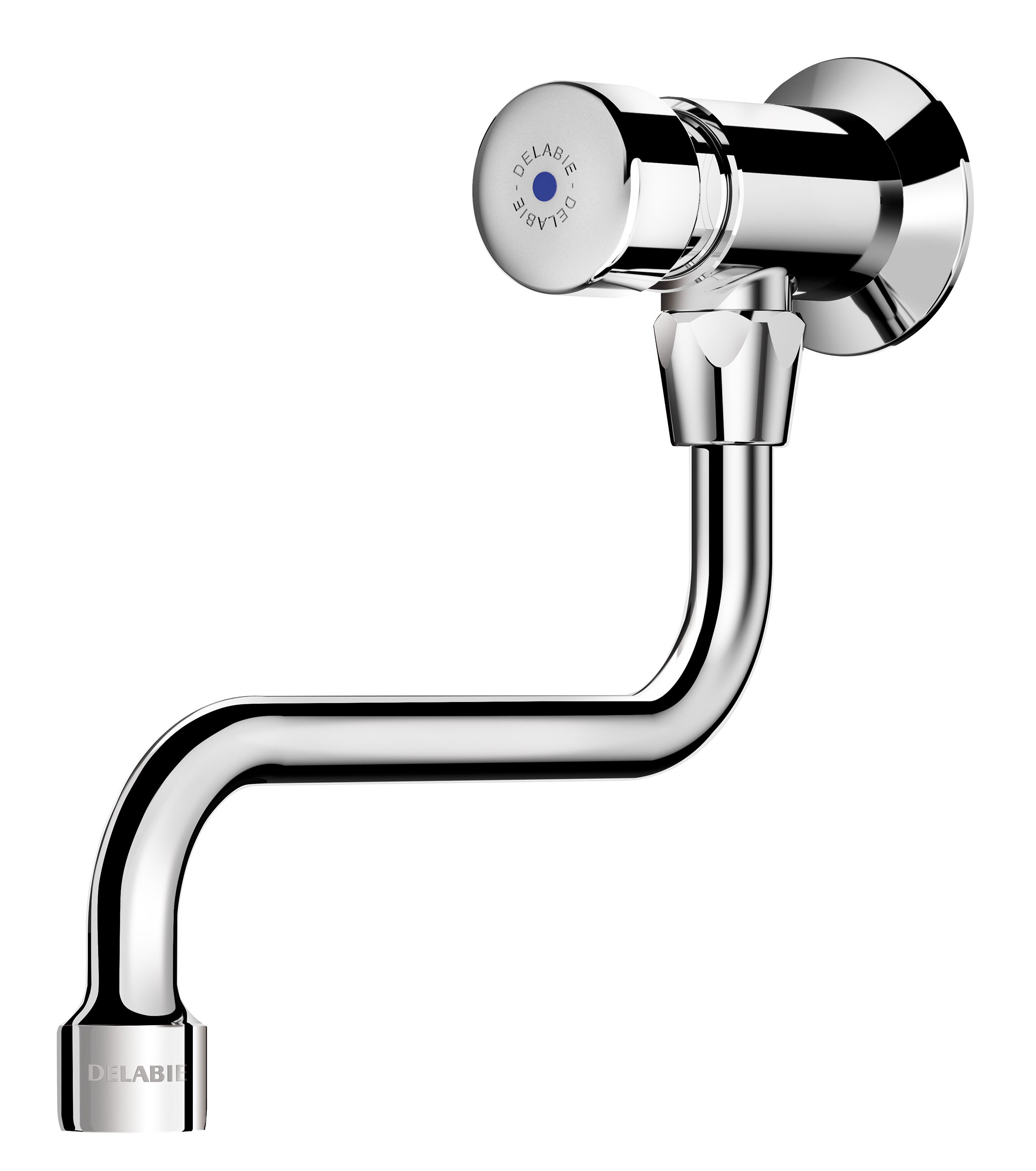 Delabie TEMPOSTOP wall mounted basin tap M1/2 inch ~15sc swivel spout
